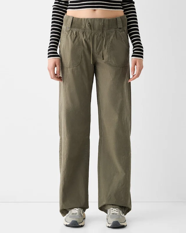 RIBBED WAIST STRAIGHT FIT TROUSER