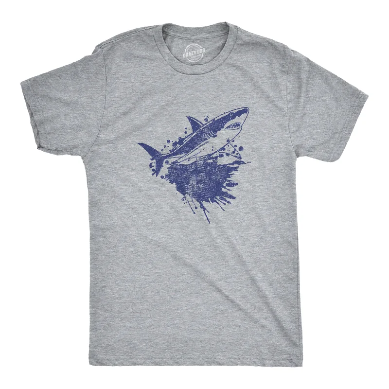 Shark Ink Splatter Men's T Shirt