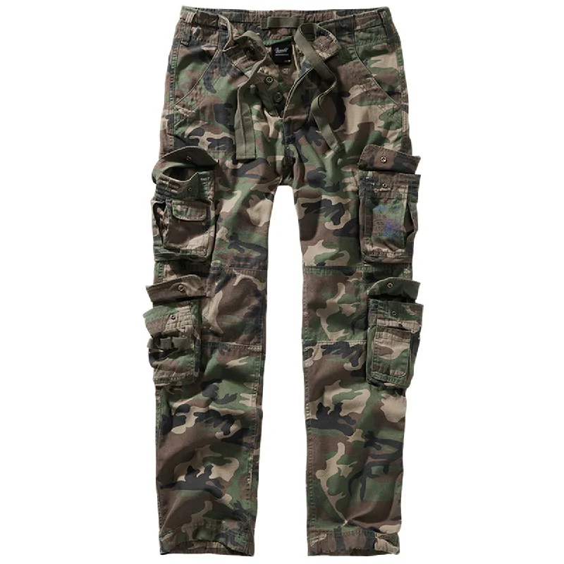 Brandit Pure Slim Fit Cargo Trousers Woodland Camo