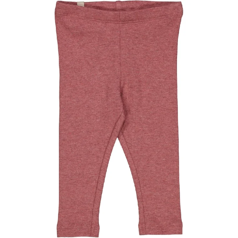 Rib Leggings - dark rouge melange