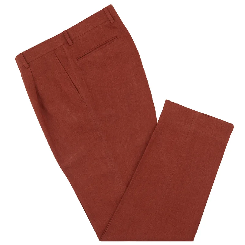 Tyler Rust Herringbone Linen Trouser