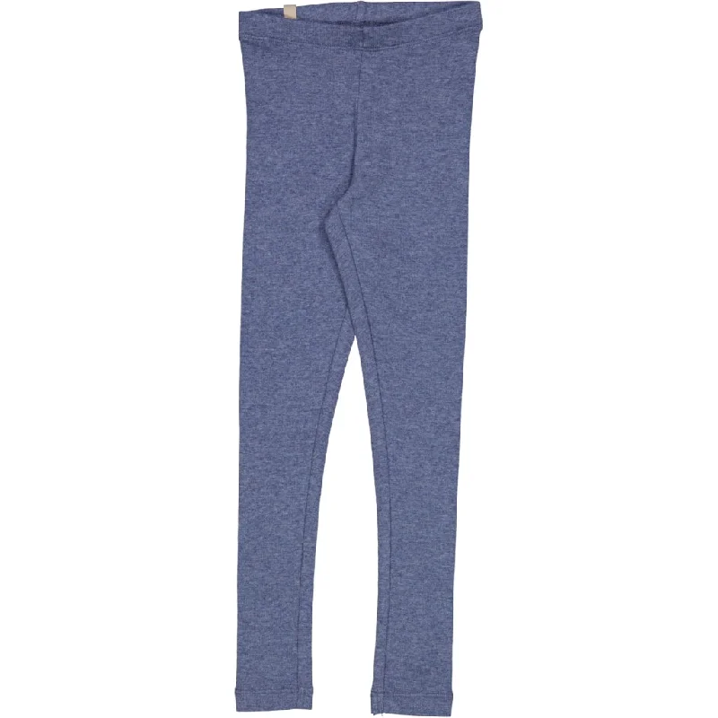 Rib Leggings - blue melange