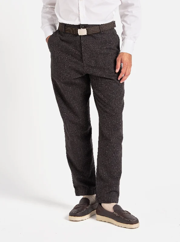 Universal Works Military Chino in Brown Italian Pinstripe