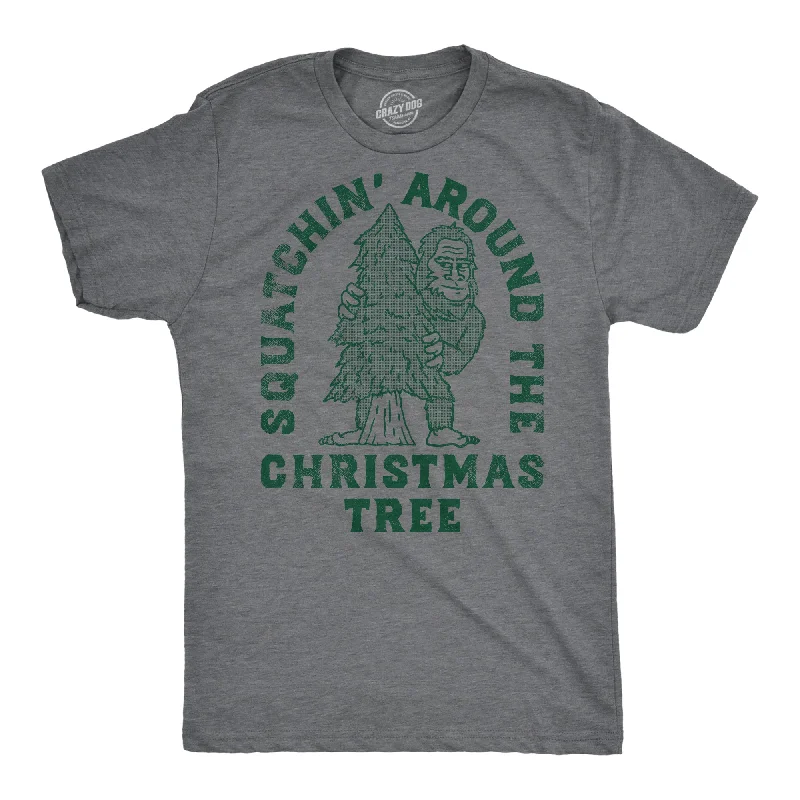 Squatchin Around Christmas Tree Men's T Shirt