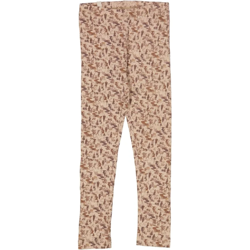 Wool Leggings - khaki wild life