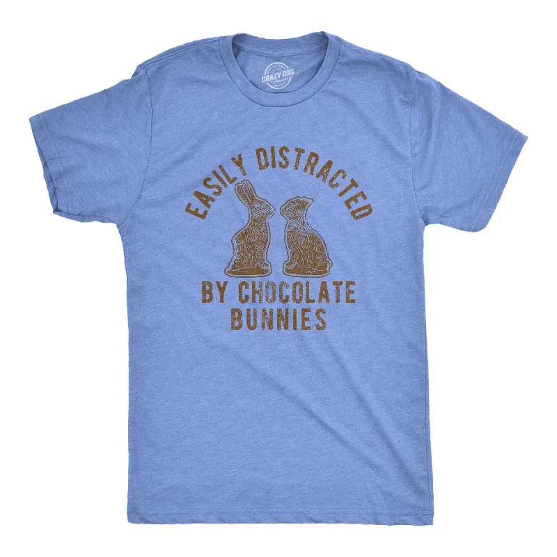 Easily Distracted By Chocolate Bunnies Men's T Shirt