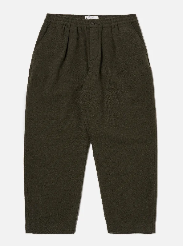 Universal Works Oxford Pant in Olive Recycled Soft Wool