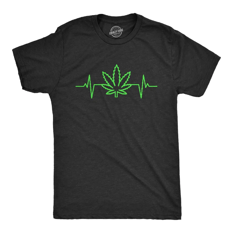 Pot Leaf Heart Beat Men's T Shirt