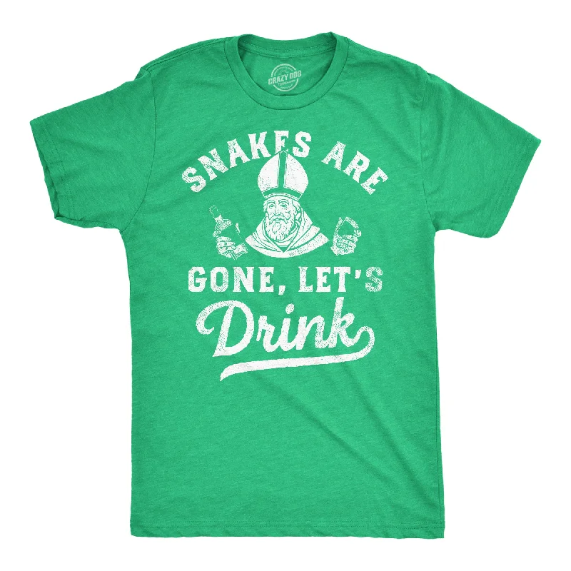 Snakes Are Gone Lets Drink Men's T Shirt