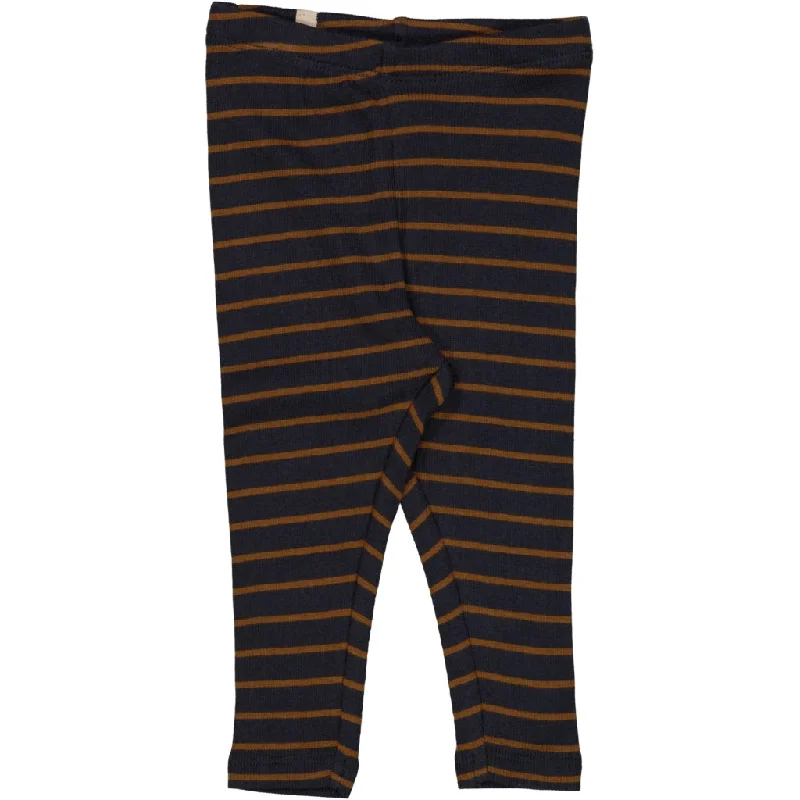 Rib Leggings - midnight blue stripe