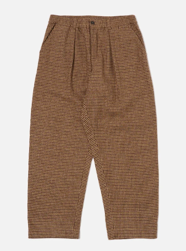 Universal Works Oxford Pant in Sand Houndstooth Tweed