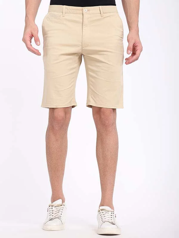 Men Solid Cotton Stretch Shorts