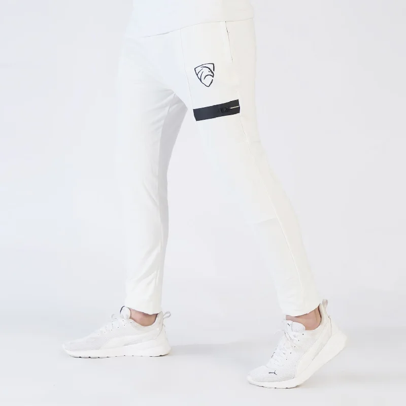 Tf-White Lycra Bottoms With Front Waterbase Zip