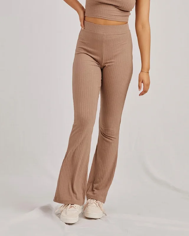 RIBBED FLARED TROUSER