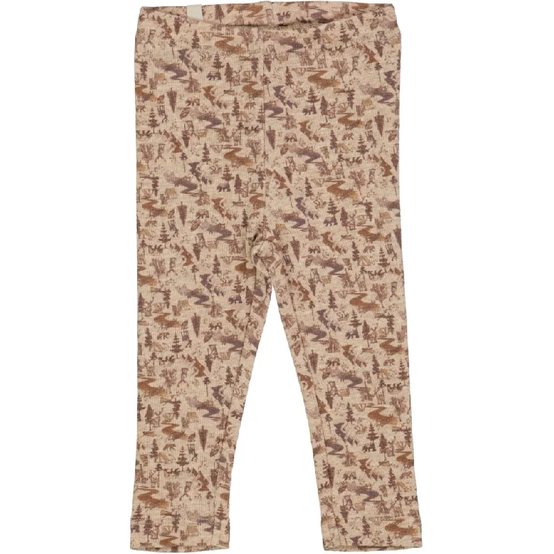 Wool Leggings - khaki wild life