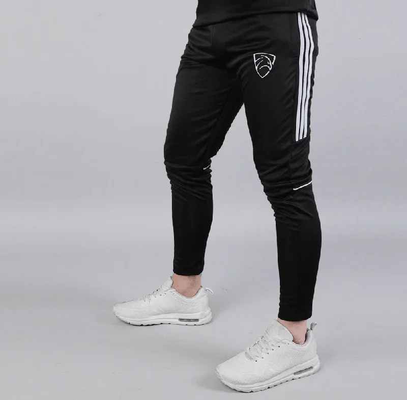 Black Three Stripes Hawk Series Bottoms With Piping