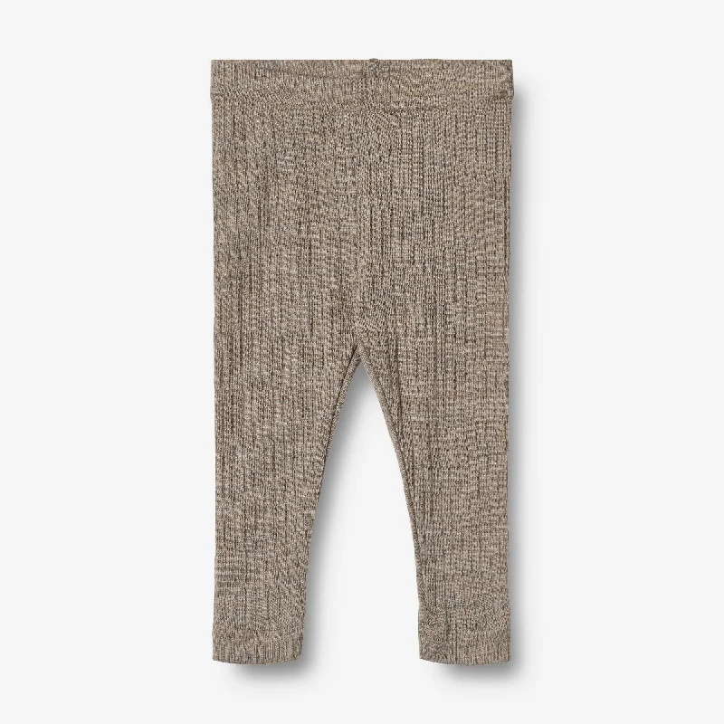 Wool/Silk Leggings Agi | Baby - khaki melange