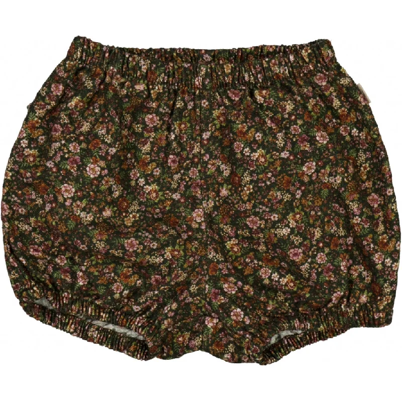 Nappy Pants Ruffles - dark army flowers