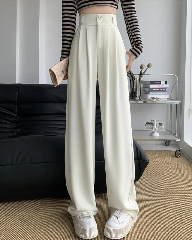 WHITE PLEATED PANTS