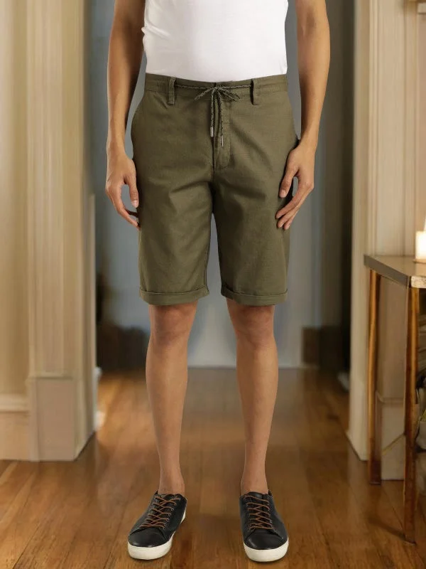 Men Solid Cotton Shorts