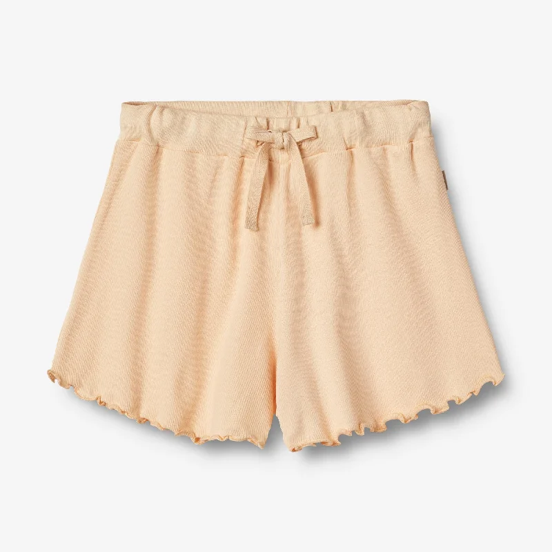 Rib Shorts Gertrud - pale peach