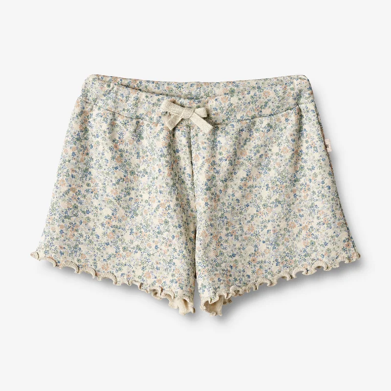 Rib Shorts Gertrud - sandshell mini flowers