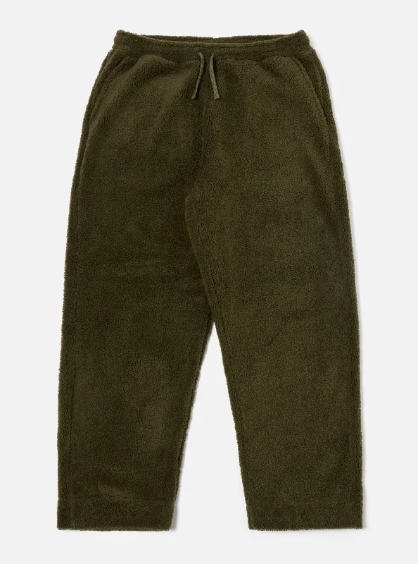 Universal Works Judo Pant in Olive Mountain Fleece