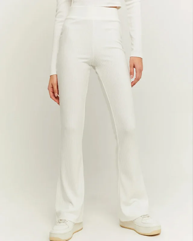 RIBBED FLARED TROUSER