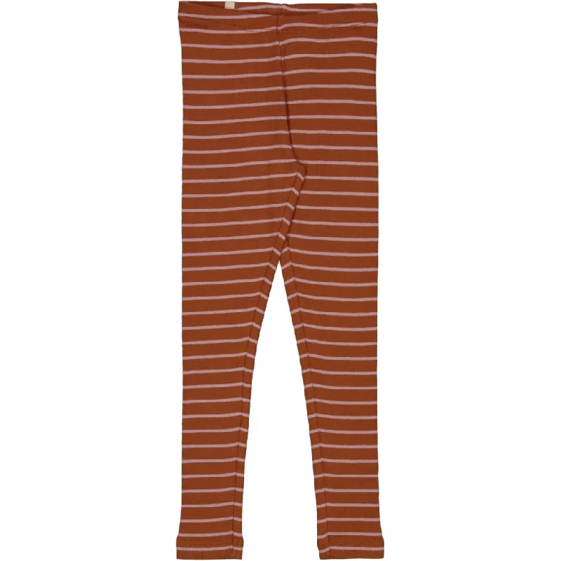 Rib Leggings - bronze stripe