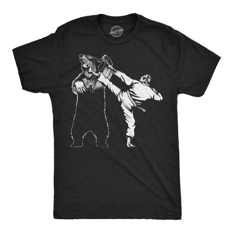 Karate Kicked Bear Men's T Shirt