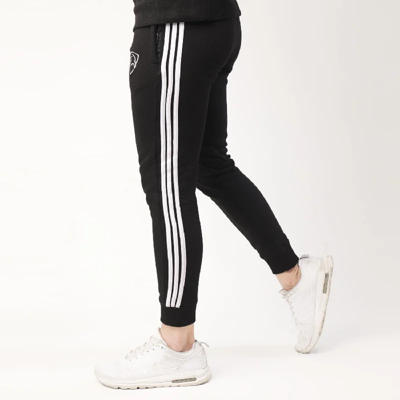 Tf-Three Stripes Black Fleece Bottoms