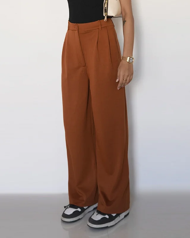 PLEATED SOLID PANTS