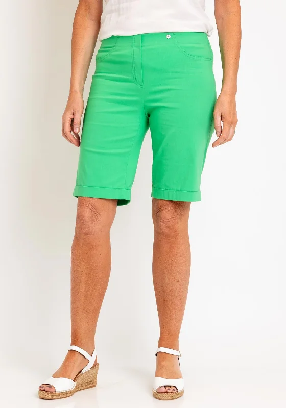 Robell Bella 04 Turn Up Shorts, Bright Green