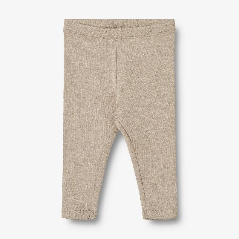 Rib Leggings Maddy | Baby - gravel melange