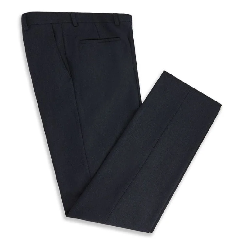 Barney Navy Herringbone Wool Trousers