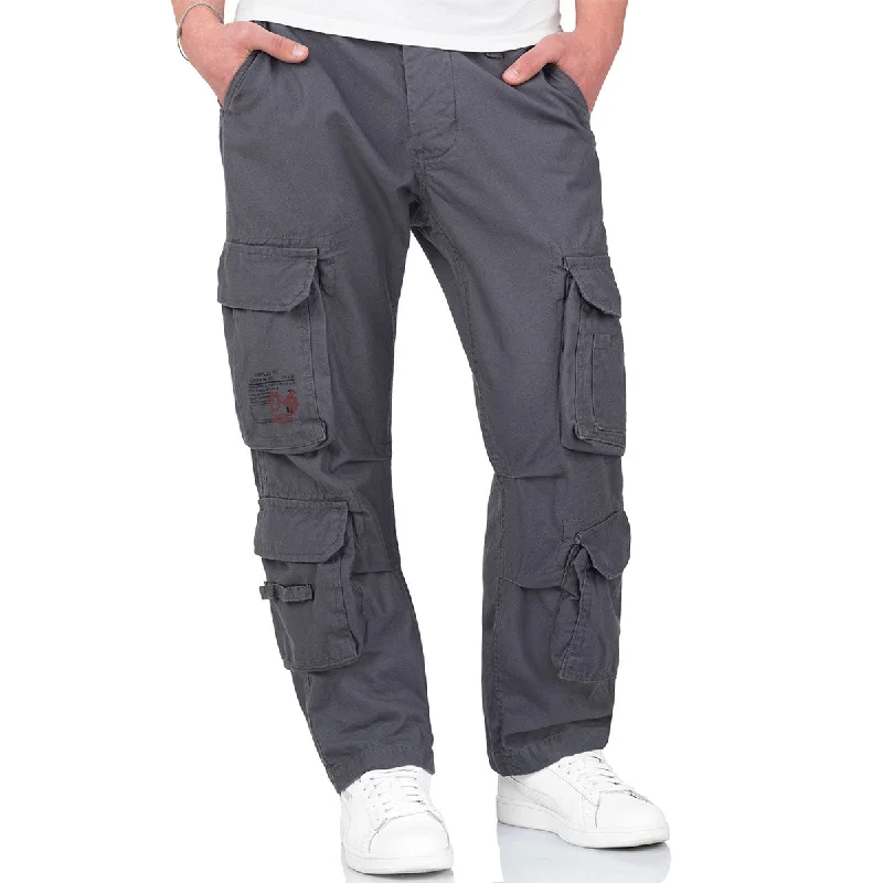 Surplus Airborne Slim Fit Cargo Trousers Anthracite Grey