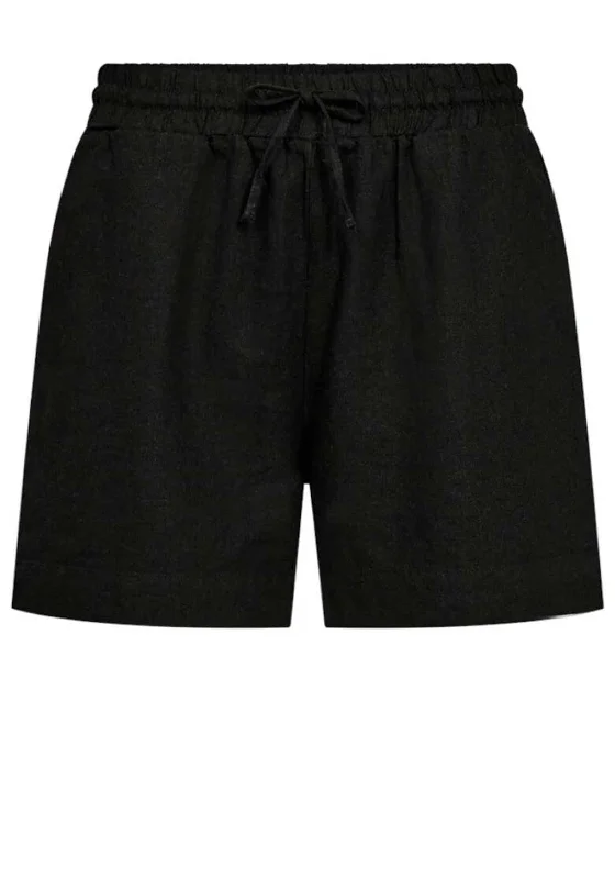 Freequent Lava Linen Shorts, Black