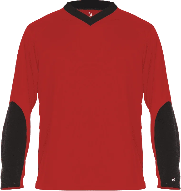 Badger Sport 426400 Sweatless Long Sleeve Tee - Red Black