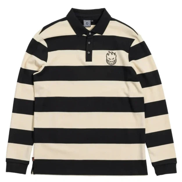 Bighead Rugby Longsleeve Tee | Off White Black