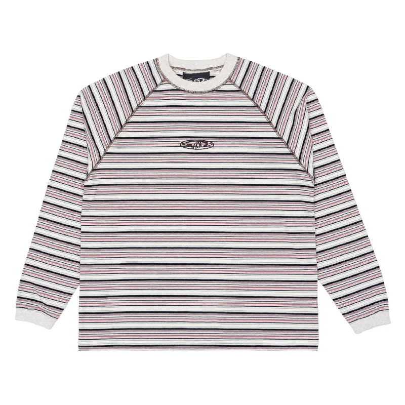 Stripe Raglan Long Sleeve Shirt - Heather