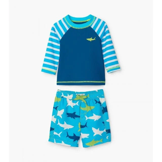 Hatley Great White Shark Baby Rashguard Set Kids-Boys Blue S20SSI812