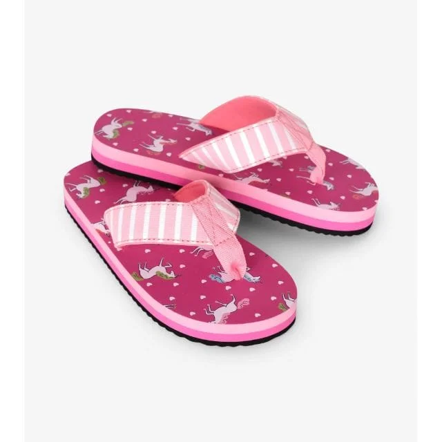 Hatley Prancing Unicorns Flip Flops Kids-Girls Pink S20SUK029