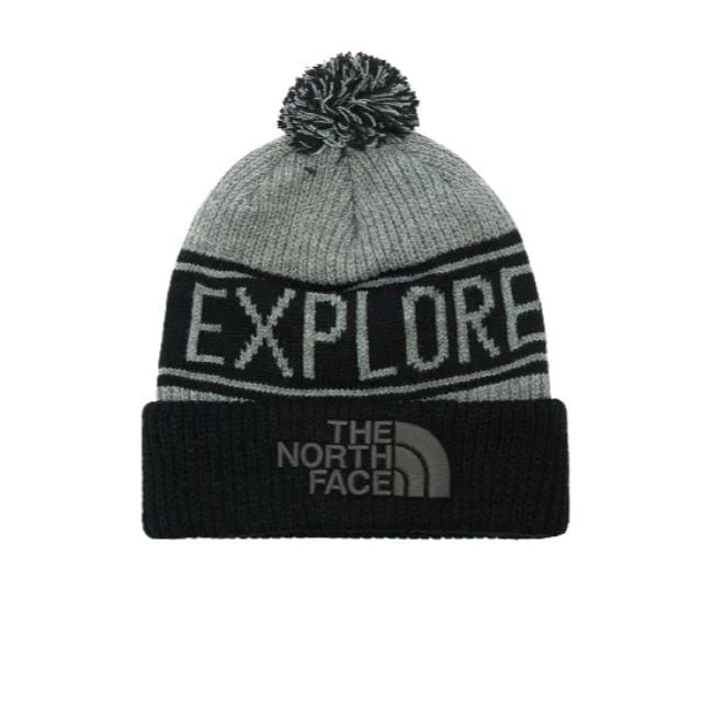 The North Face Pom Bne Unisex Lifestyle Beanie Grey/Black